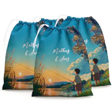 Imagem de Sacolinhas Surpresa Personalizada Tecido Menino Pescador Pescaria (Sacolinhas 15x20, Unidades, 20)