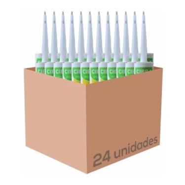 Imagem de 24 Silicone Incolor Transparente Acético - 260gr Antifungos - Barone