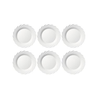 Imagem de Jogo Pratos Raso Jasmim Opaline Branco Vidro Nadir Kit 6 Un - NADIR FI