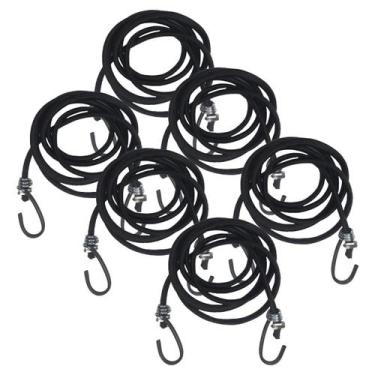 Imagem de Kit 6 Extensor Corda Elástico 2,0M Gancho de Ferro Amarrar Carga Bagag