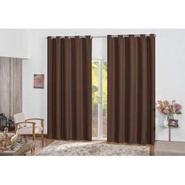 Imagem de Cortina Blackout Com Ilhós Para Sala Quarto Para Varão De 2m - Doravan