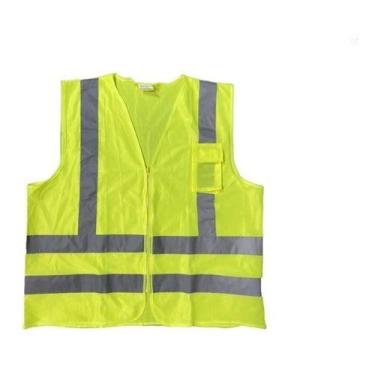 Imagem de Colete Segurança Refletivo Motoboy Obra Ziper Com Bolso 10 U - PROTEPL