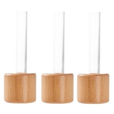 Imagem de Generic 3Pcs Estações de Propagação de Plantas de Madeira Ímã de Geladeira Vasos de Plantas Presente Suporte de Planta de Madeira Suporte de Tubo de Ensaio