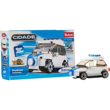 Imagem de Blocos De Montar Carrinho de Polícia 56 Peças - Xalingo