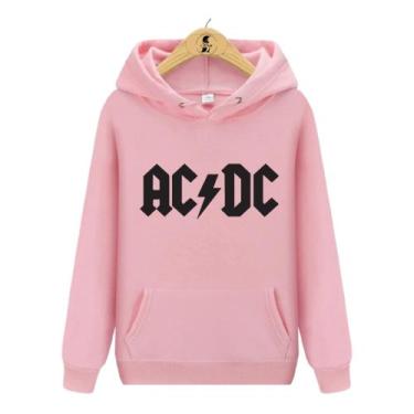 Imagem de Blusa de Moletom Canguru AC DC Banda Rock - Wess Store, Rosa, M