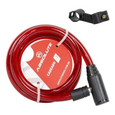 Imagem de Cadeado Estepe Absolute 1,0mx12mm Com Chave, Vermelho