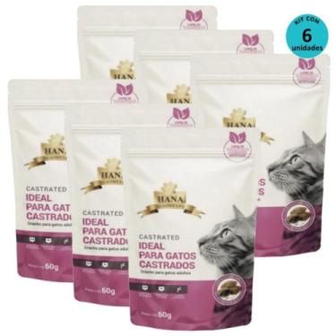Imagem de Kit 6 Snacks Hana Healthy Life Castrated P/ Gatos Adultos- 60g