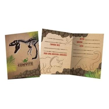 Imagem de Convite Pequeno Festa Dinossauro 8 Uni Regina Festas - Inspire sua Fes