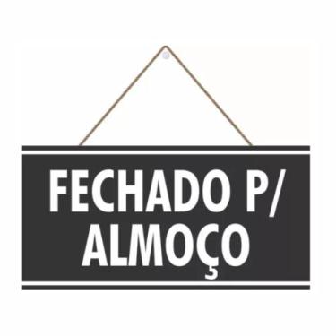 Imagem de Placa de Fechado Para Almoço - Cordão E Ventosa - Comunik BR