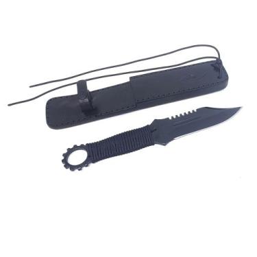 Imagem de Faca Militar Arkhip FCU Especial 5'' Preta Cabo c/ Corda Bainha