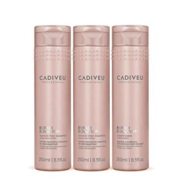 Imagem de Kit Cadiveu Repair Solution Shampoo Sem Sulfato e Condicionador (3 pro