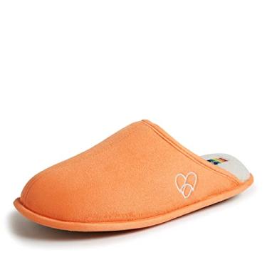 Imagem de Dearfoams Unissex-Adulto Comemora Orgulho Scuff com Pantufa de Tamanho Inclusivo, Laranja, 11-12 Women/9-10 Men