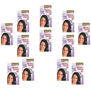 Imagem de Hene Em Gel Jaborandi 09x180gr Divina Dama Preto Forte (Preto Azulado)