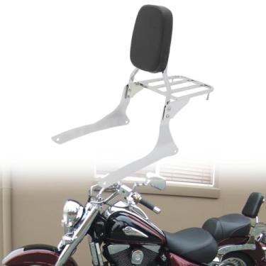 Imagem de Passenger Sissy Bar com bagageiro encosto para Suzuki Boulevard C90 2005-2009 / Suzuki VL1500 Intruder 1998-2004, cromado