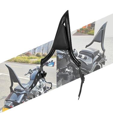 Imagem de HCmotorku Motocicleta Sissy Bar Encosto de Passageiro com Almofada Apto para Harley Softail Fat Boy FLFBS 2018-2023 Breakout FXSB 2013-2023 56 cm (Preto)