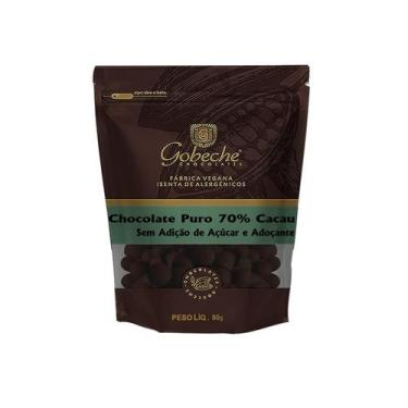 Imagem de Gotas Chocolate Puro 70% Cacau Gobeche - Sem Adição de Açúcar e Adoçan