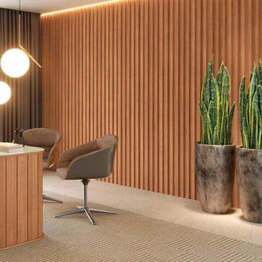 Imagem de Painel Ripado 3D em 100% MDF 89,5x 250cm Freijó Pradel - Pradel Móveis