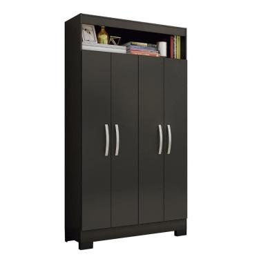 Imagem de Armário Multiuso 4 Portas E Nicho Nt4040 Preto Tx Notável Móveis Preto Tx