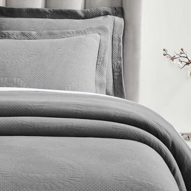 Imagem de Superior Conjunto de colcha de algodão de 3 peças, decoração de cama para casa, colcha decorativa, 2 fronhas, cobertor de peso médio, colcha de matelasse, itens essenciais de cama, coleção Peploi,