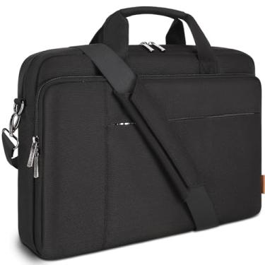 Imagem de DOMISO Bolsa para laptop de 17,3 polegadas, pasta de negócios, resistente à água, bolsa de ombro, para MacBook Pro 17,3 polegadas, MSI GS73VR Stealth Pro/Lenovo IdeaPad/ASUS ROG/HP Envy, preta