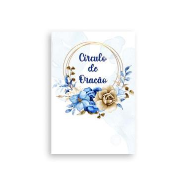 Imagem de Painel De Festa Vertical 1,50 x 2,20 - Floral Azul Circulo de Oração 0