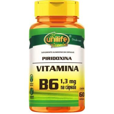Imagem de Vitamina B6 Piridoxina Com 60 Cápsulas - Unilife