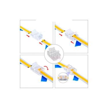 Imagem de Conector Emenda Reta 180º 8mm p/ Fita Led COB 12V/24V - PIX Iluminação