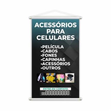 Imagem de Banner Acessórios para Celulares Capinhas Películas 60x40cm - PlimShop