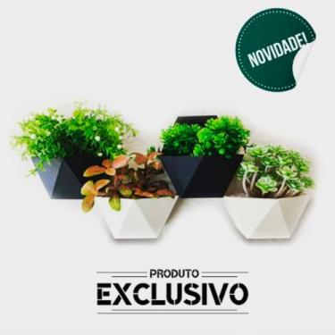 Imagem de Kit 4 Vasos Decorativos De Parede Suculentas Jardim Vertical - MarxGre