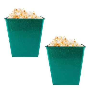 Imagem de Kit 2 Pipoqueira Retrô Fibra Madeira Verde 2,6L - Bb Store