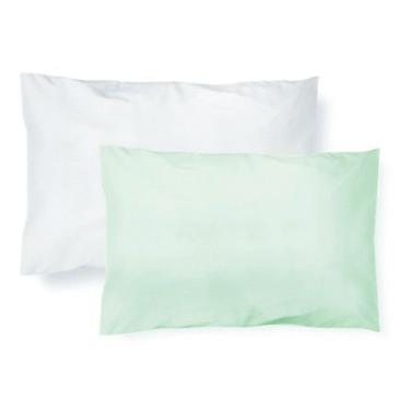 Imagem de Kit 2 Fronhas Papi 40x28cm Lisas Verde e Branco, Verde Claro, Único