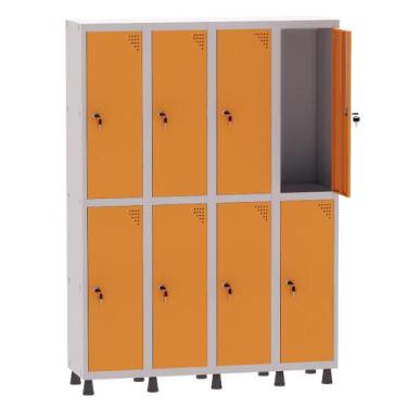 Imagem de Armário Guarda Volume Locker Roupeiro 4 Vãos 8 Portas Aço GRF504/8 Cin