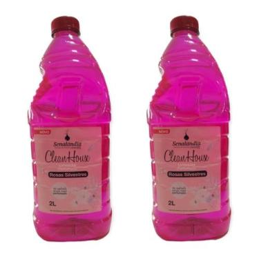 Imagem de 2 Limpador Perfumado Multiuso 2 Litros Rosas Silvestres Cheirinho Desi