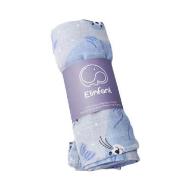 Imagem de Swaddle de Musselina de Algodão e Bambu 120x110cm - Envoltório Macio e