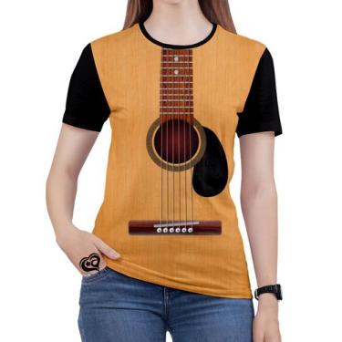 Imagem de Camiseta Violão Feminina blusa Guitarra Musica Louvor - Alemark, 10, M