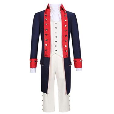 Imagem de MIAOCOS Opera Alexander Hamilton Men Costume Vintage Tailcoat Formal Uniform Adult Costume Victorian Colonial Frock Mens Coat