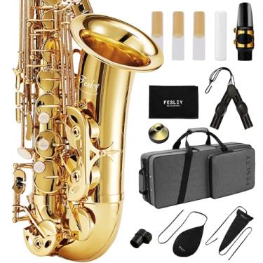 Imagem de Fesley Saxofone E Flat Alto: Saxofone Alto Profissional, Iniciante e Estudante, com Palhetas, Alça de Pescoço, Estojo e Kit de Limpeza Portátil