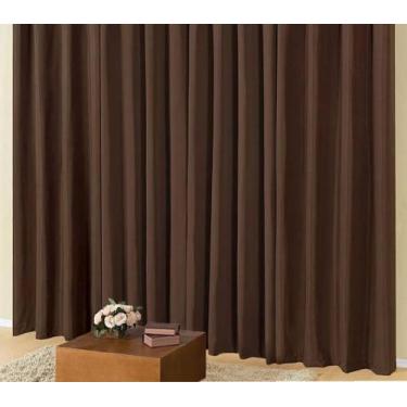 Imagem de Cortina Blackout 4,00 X 2,50 Trilho Suiço Em Tecido Tabaco - Bella Tut