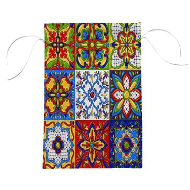 Imagem de Zhongji bandeira de jardim premium vertical dupla face ao ar livre jardim decoração exterior resistente ao clima mexicano Talavera bloco étnico folk ornamento Majolica bandeira colorida
