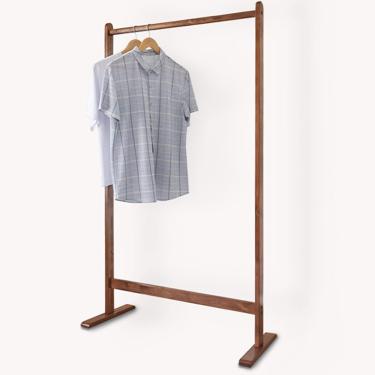 Imagem de Garment rac Rac para roupas de madeira maciça para pendurar roupas Trilho para roupas de grande capacidade para quartos e entradas Casaco independente Rac, fácil de montar (tamanho: 85X38X15