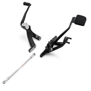 Imagem de ALLOYFORGE Apoios De Pé De Controle Dianteiro Estendidos Pretos Para Harley Softail Street Bob Fxbb 114 Low Rider Fxlrs 117 Fxlr 107 2018 2019 2020 2021 2022 2023 2024 (Preto Brilhante)