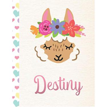 Imagem de Destiny: 2021. Personalized Weekly Llama Planner For Girls. 8.5x11 Week Per Page 2021 Planner/Diary With Pink Name