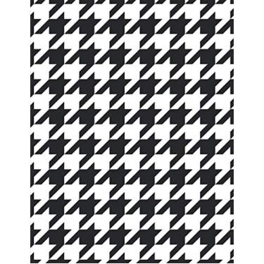 Imagem de Dotted Journal (8.5 x 11 inch), 116 Numbered Pages + 2 Bonus Pages: Large, Black & White Houndstooth Softcover Dot Grid Notebook for Bullet Journaling, Note-Taking, & More