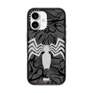 Imagem de CASETiFY Capa Impact para iPhone 16 [Spider-Man Co-Lab / Proteção contra quedas de 2,5 metros/Compatível com Magsafe] - Traje Venom - Preto Transparente