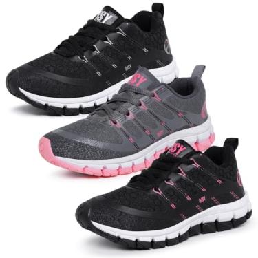 Imagem de Kit 3 Tênis Casual Infantil Menino Esporte Masculino Escola Macio (Preto+Grafite+Preto/Rosa, BR, Criança de 4 a 8 anos, Numérico, 27)