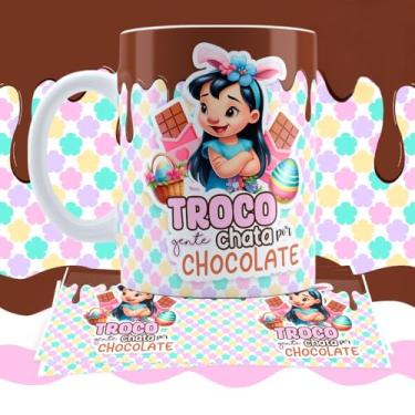 Imagem de Caneca Páscoa Stitch (Marrom/rosa)