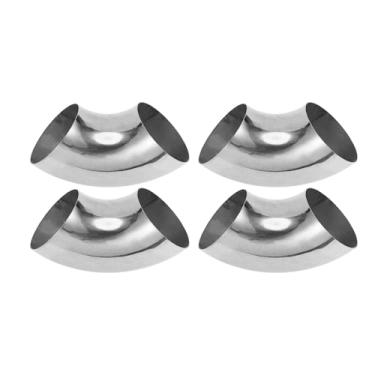 Imagem de Motoforti 4 peças 90 graus mandril curva cotovelo carro modificado tubo de escape tubulação 12.1 cm espessura OD 1,5 mm/16GA 120x285x1,5 mm aço inoxidável 304 tom prata