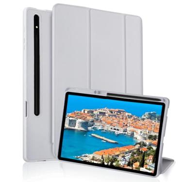 Imagem de Capa para Samsung Galaxy Tab S8 Plus 2022 / S7 FE 2021 / S7 Plus 2020 12,4 polegadas com suporte duplo para caneta S, capa protetora fina para tablet, visualização em vários ângulos despertar/hibernar