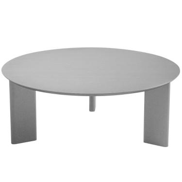 Imagem de Mesa de Centro Redonda Orgânica Chanfrada Artesano 80 cm (Larg) MDP Nero (Preto) Pés Madeira Maciça