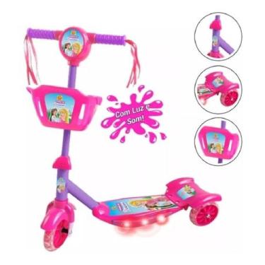 Imagem de Patinete Musical 3 Rodas Princesa Com Luzes E Cesta Dm 5621 - Dm Toys,